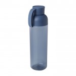 Botella de plástico reciclado con una cómoda asa de silicona 600ml color azul marino segunda vista