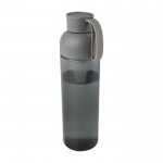 Botella de plástico reciclado con una cómoda asa de silicona 600ml color gris
