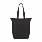 Bolsa con cremallera en rPET reciclado con bolsillo frontal y cierre color negro segunda vista