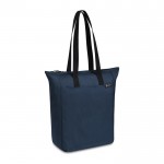 Bolsa con cremallera en rPET reciclado con bolsillo frontal y cierre color azul marino