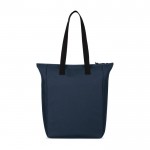 Bolsa con cremallera en rPET reciclado con bolsillo frontal y cierre color azul marino tercera vista