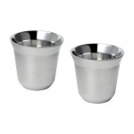 Juego de tazas de café espresso de acero inoxidable de 80ml color plateado segunda vista