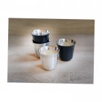 Juego de tazas de café espresso de acero inoxidable de 80ml color plateado imagen de estilo de vida 2