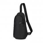 Bolsa bandolera sostenible en rPET reciclado con correas ajustables color negro