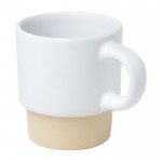 Taza para café espresso con fondo de arcilla y acabado mate 130ml color blanco