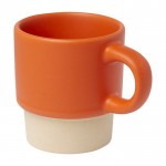 Taza para café espresso con fondo de arcilla y acabado mate 130ml color naranja