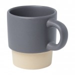 Taza para café espresso con fondo de arcilla y acabado mate 130ml color gris