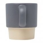Taza para café espresso con fondo de arcilla y acabado mate 130ml color gris segunda vista trasera
