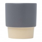 Taza para café espresso con fondo de arcilla y acabado mate 130ml color gris segunda vista frontal