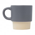 Taza para café espresso con fondo de arcilla y acabado mate 130ml color gris segunda vista lateral