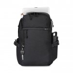 Mochila para portátil RPET con bolsillos y asa acolchada 15” color negro tercera vista