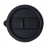 Vaso de cerámica con envoltura de silicona y tapa de plástico 330ml color negro tercera vista