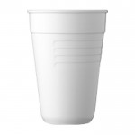 Taza de plástico reutilizable para máquina de café 165ml color blanco