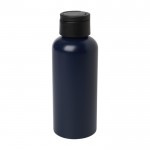 Botella de aluminio reciclado con tapa de plástico con asa 600ml color azul marino
