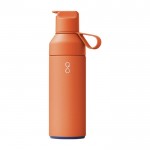 Botella de acero inoxidable reciclado con apertura doble 500m Ocean Bottle color naranja
