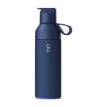 Botella de acero inoxidable reciclado con apertura doble 500m Ocean Bottle color azul oscuro