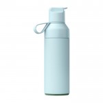 Botella de acero inoxidable reciclado con apertura doble 500m Ocean Bottle color azul claro segunda vista trasera