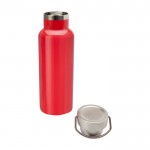 Botella de acero inoxidable reciclado ideal para agua 500ml color rojo segunda vista