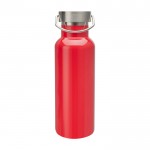Botella de acero inoxidable reciclado ideal para agua 500ml color rojo segunda vista frontal