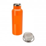 Botella de acero inoxidable reciclado ideal para agua 500ml color naranja segunda vista