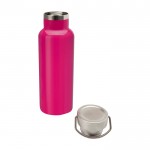 Botella de acero inoxidable reciclado ideal para agua 500ml color rosa segunda vista