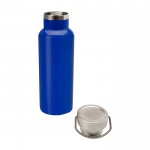 Botella de acero inoxidable reciclado ideal para agua 500ml color azul claro segunda vista