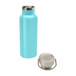 Botella de acero inoxidable reciclado ideal para agua 500ml color turquesa segunda vista