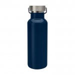 Botella de acero inoxidable reciclado ideal para agua 500ml color azul marino segunda vista trasera
