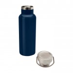 Botella de acero inoxidable reciclado ideal para agua 500ml color azul marino segunda vista