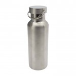Botella de acero inoxidable reciclado ideal para agua 500ml color plateado