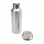 Botella de acero inoxidable reciclado ideal para agua 500ml color plateado segunda vista