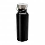 Botella de acero inoxidable reciclado ideal para agua 500ml color negro