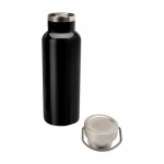 Botella de acero inoxidable reciclado ideal para agua 500ml color negro segunda vista