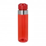 Botella de agua hecha de tritán con boquilla abatible 650ml color rojo segunda vista frontal