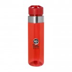 Botella de agua hecha de tritán con boquilla abatible 650ml color rojo vista impresión tampografía