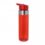 Botella de agua hecha de tritán con boquilla abatible 650ml color rojo vista lateral