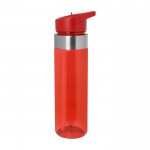 Botella de agua hecha de tritán con boquilla abatible 650ml color rojo segunda vista lateral