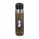 Botella de agua hecha de tritán con boquilla abatible 650ml color gris vista impresión tampografía