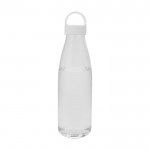 Botella de agua de plástico reciclado con asa de transporte 800ml color transparente segunda vista frontal