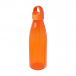 Botella de agua de plástico reciclado con asa de transporte 800ml color naranja segunda vista