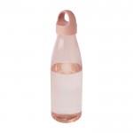 Botella de agua de plástico reciclado con asa de transporte 800ml color rosa pastel