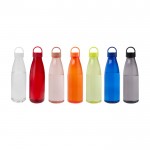 Botella de agua de plástico reciclado con asa de transporte 800ml color azul real segunda vista varios colores