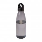 Botella de agua de plástico reciclado con asa de transporte 800ml color negro