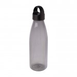 Botella de agua de plástico reciclado con asa de transporte 800ml color negro segunda vista