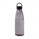 Botella de agua de plástico reciclado con asa de transporte 800ml color negro segunda vista frontal