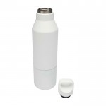 Botella termo de acero inoxidable reciclado con taza extraíble 600ml color blanco segunda vista