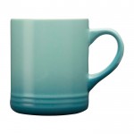 Taza de cerámica con efecto degradado en color de 330ml color turquesa segunda vista frontal