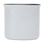 Taza de cerámica sublimable vintage con borde negro 240ml color blanco segunda vista frontal