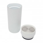 Vaso térmico de acero inoxidable con apertura pulsador 350ml color blanco segunda vista
