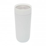 Vaso térmico de acero inoxidable con apertura pulsador 350ml color blanco tercera vista